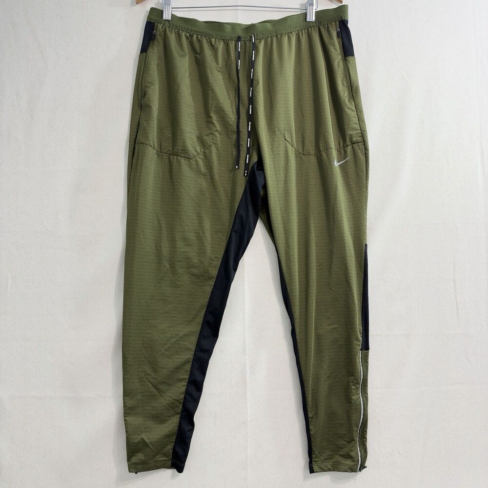 Nike Phenom Elite Knit Running Pants Green CU5504-326 Mens Size XL